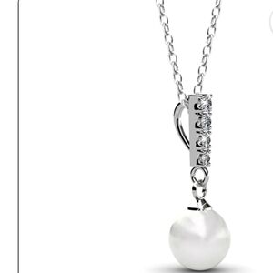 Cate & Chloe Gabrielle 18k White Gold Plated Shell Pearl Necklace with Swarovski